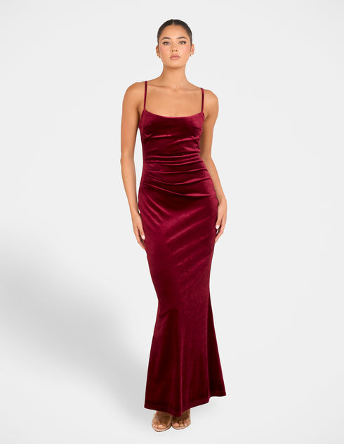 Bronie Cowl Neck Velvet Gown